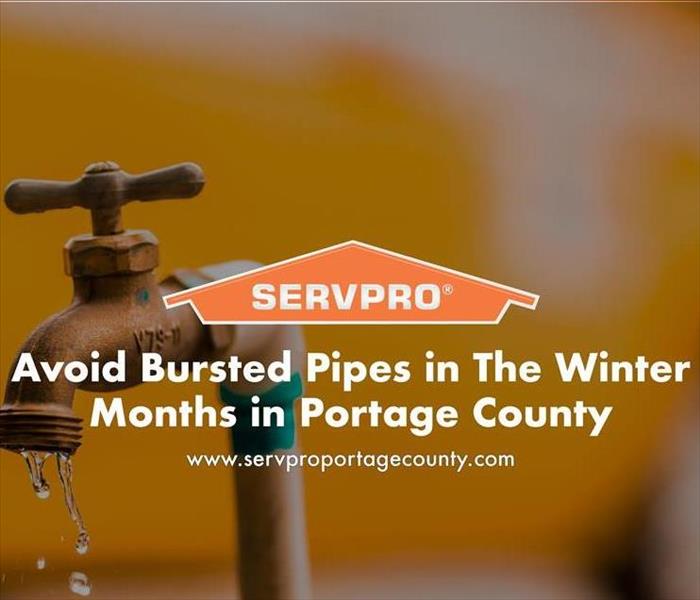 Orange SERVPRO  house logo on image with pipe in background 